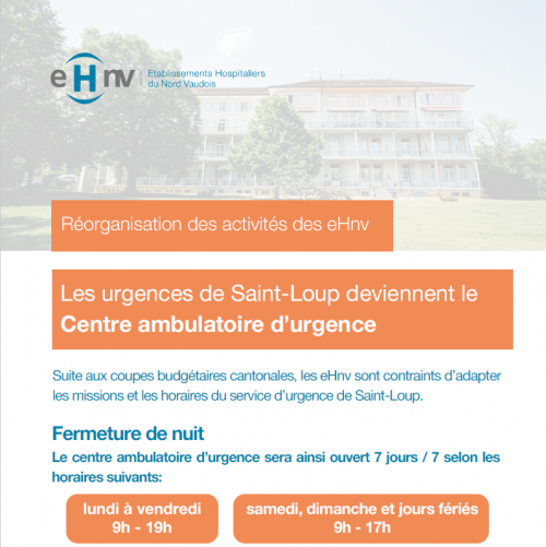 Les urgences de Saint-Loup deviennent un Centre ambulatoire d’urgence
