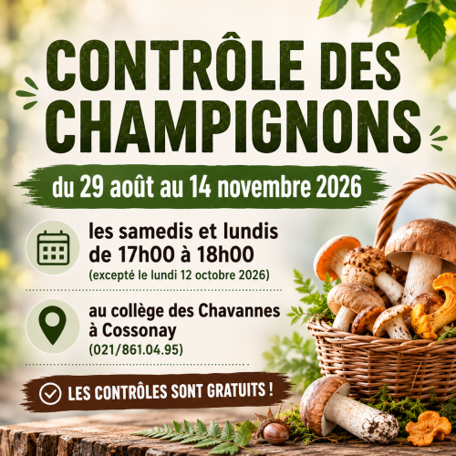 Contrôle des Champignons de la région de Cossonay
