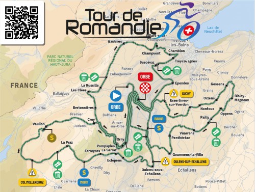 Tour de Romandie - fermeture de la route le 1er mai 2026